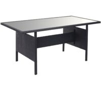 Garten Lounge-Set aus Polyrattan schwarz mit Bank und Kissen