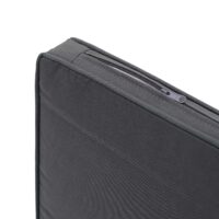 Poly-Rattan Gartenlounge Set schwarz mit dunkelgrauen Kissen