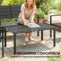 Gartenmöbel Set Lounge Sitzgruppe für 4 Personen schwarz