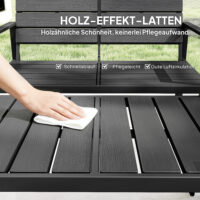 Gartenmöbel Set Lounge Sitzgruppe für 4 Personen schwarz