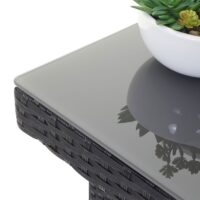 Poly-Rattan Gartenmöbel Set anthrazit mit Kissen für Balkon