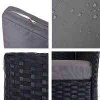 Poly-Rattan Gartenmöbel Set anthrazit mit Kissen für Balkon