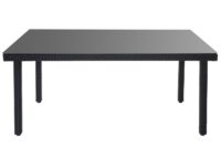 Poly-Rattan Gartenmöbel Set anthrazit mit cremefarbenen Kissen