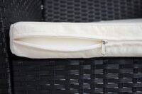 Poly-Rattan Gartenmöbel Set anthrazit mit cremefarbenen Kissen