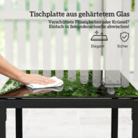 Gartenmöbel Set Rattan 3-teilig mit Stühlen und Tisch dunkelgrau