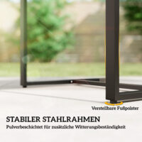 Gartenmöbel Set Rattan 3-teilig mit Stühlen und Tisch dunkelgrau
