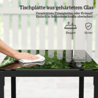 Gartenmöbel Set Rattan 3-teilig mit Tisch und Stühlen hellgrau
