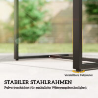 Gartenmöbel Set Rattan 3-teilig mit Tisch und Stühlen hellgrau