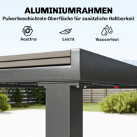 Gartenmöbel Set 7-teilig ausziehbar mit Tisch und Stühlen Holzoptik Aluminium