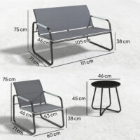 Gartenmöbel Set Sitzgruppe für 4 Personen mit Sofa Sessel und Tisch