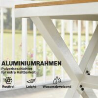 Gartenmöbel Set Sitzgruppe 7-teilig mit Tisch und 6 Stühlen Holzoptik