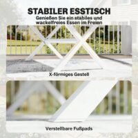Gartenmöbel Set Sitzgruppe 7-teilig mit Tisch und 6 Stühlen Holzoptik