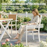 Gartenmöbel Set Sitzgruppe 7-teilig mit Tisch und 6 Stühlen Holzoptik