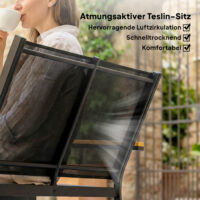 Gartenmöbel Set Sitzgruppe für 4 Personen mit Tisch Metall