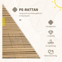 Modernes und gemütliches dreiteiliges Gartenmöbel-Set.