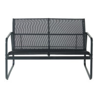 Schwarzes Gartenmöbelset Agira, 4-teilig, mit bequemen Sitzmöglichkeiten und modernem Design, ideal für Terrasse und Garten.