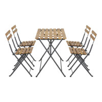 Klassisches Gartenmöbelset Biergartengarnitur Fitalia, 5-teilig, aus Akazienholz, für authentische Biergartenatmosphäre.