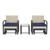 Exklusives Gartenmöbelset Capaci, 5-teilig, aus Rattan, mit Fußteilen für maximale Entspannung auf der Terrasse.