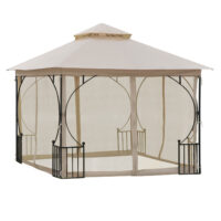 Gartenpavillon wetterfest mit Befestigung 3x3m beige schwarz