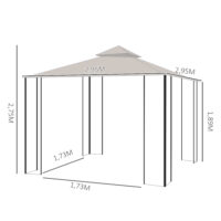 Gartenpavillon wetterfest mit Befestigung 3x3m beige schwarz
