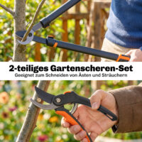 Gartenscheren Set mit Astschere für Strauchpflege 2-teilig