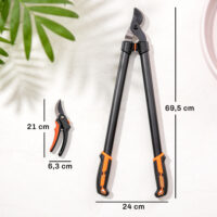 Gartenscheren Set mit Astschere für Strauchpflege 2-teilig
