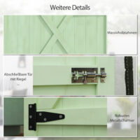 Gartenschrank abschliessbar mit Ablage und Bodenplatte Holz