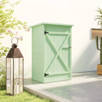 Gartenschrank abschliessbar mit Ablage und Bodenplatte Holz