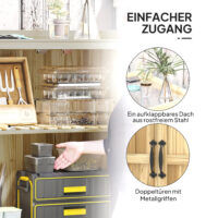 Gartenschrank mit Edelstahl Arbeitsfläche für aussen Holz