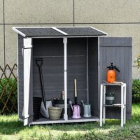 Gartenschrank mit Doppeltür und Dach für Gartenwerkzeug Holz