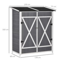 Gartenschrank mit Doppeltür und Dach für Gartenwerkzeug Holz