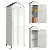 Gartenschrank extra hoch mit Ablage und belüftetem Dach Holz