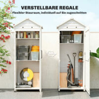 Gartenschrank extra hoch mit Ablage und belüftetem Dach Holz