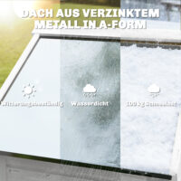 Gartenschrank extra hoch mit Ablage und belüftetem Dach Holz