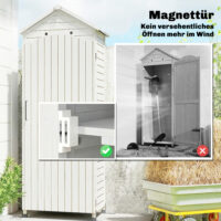 Gartenschrank extra hoch mit Ablage und belüftetem Dach Holz