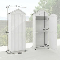 Gartenschrank extra hoch mit Ablage und belüftetem Dach Holz