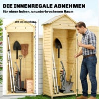 Gartenschrank hoch mit Ablage und Belüftung für Garten Holz