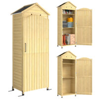 Gartenschrank hoch mit Ablage und Belüftung für Garten Holz