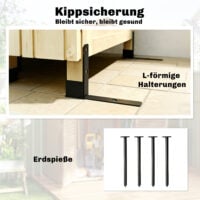 Gartenschrank hoch mit Ablage und Belüftung für Garten Holz
