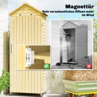 Gartenschrank hoch mit Ablage und Belüftung für Garten Holz