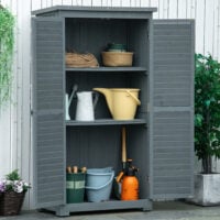 Gartenschrank mit Pultdach und Lamellentüren für Garten Holz