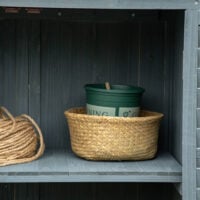 Gartenschrank mit Pultdach und Lamellentüren für Garten Holz