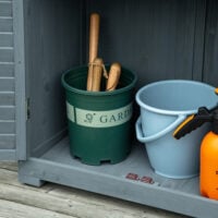Gartenschrank mit Pultdach und Lamellentüren für Garten Holz