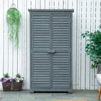 Gartenschrank mit Pultdach und Lamellentüren für Garten Holz