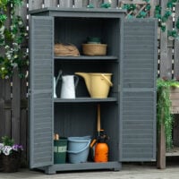 Gartenschrank mit Pultdach und Lamellentüren für Garten Holz