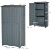 Gartenschrank mit Pultdach und Lamellentüren für Garten Holz