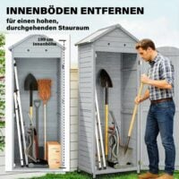 Gartenschrank hoch mit verstellbarer Ablage und Belüftung Holz
