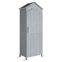 Gartenschrank hoch mit verstellbarer Ablage und Belüftung Holz