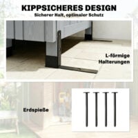 Gartenschrank hoch mit verstellbarer Ablage und Belüftung Holz