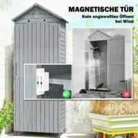 Gartenschrank hoch mit verstellbarer Ablage und Belüftung Holz